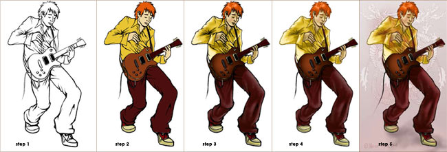 Steps involved in Photoshop Colouring Tutorial