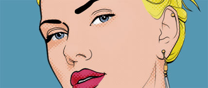 Pop Art Inspired by Lichtenstein Scarlett Johansson