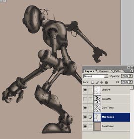 Colouring Robot in Photoshop 5
