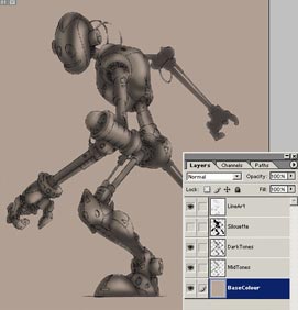 Colouring Robot in Photoshop 6